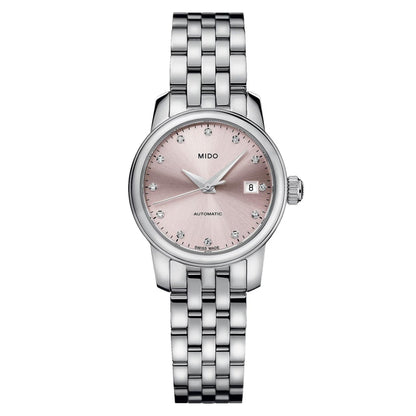 Mido Uhr Baroncelli Lady Twenty Five 25mm rosa Automatik Stahl M039.007.11.336.00