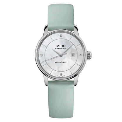 Mido Uhr Baroncelli Signature Lady Colors Box Special Edition 30mm Perlmutt Automatik Stahl M037.207.16.106.00