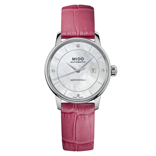 Mido Uhr Baroncelli Signature Lady Colors Box Special Edition 30mm Perlmutt Automatik Stahl M037.207.16.106.00