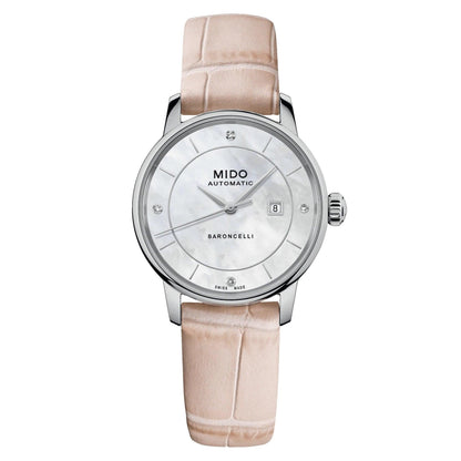 Mido Uhr Baroncelli Signature Lady Colors Box Special Edition 30mm Perlmutt Automatik Stahl M037.207.16.106.00