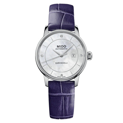 Mido Uhr Baroncelli Signature Lady Colors Box Special Edition 30mm Perlmutt Automatik Stahl M037.207.16.106.00