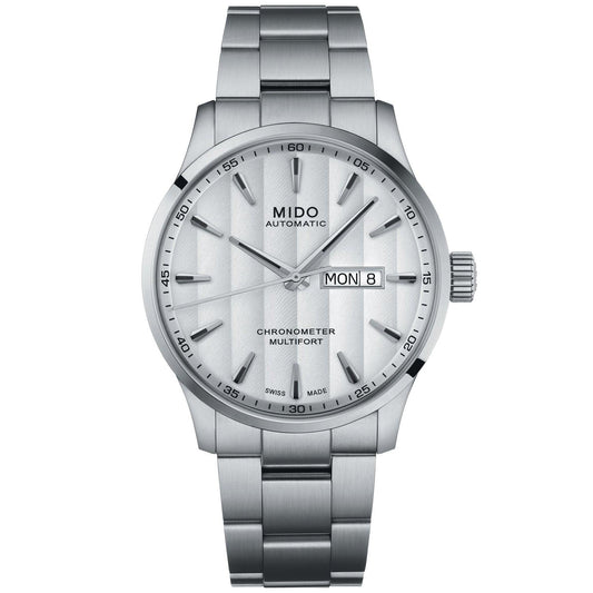 Mido Uhr Multifort Chronometer 1 COSC 42mm weiß automatisch Stahl M038.431.11.031.00