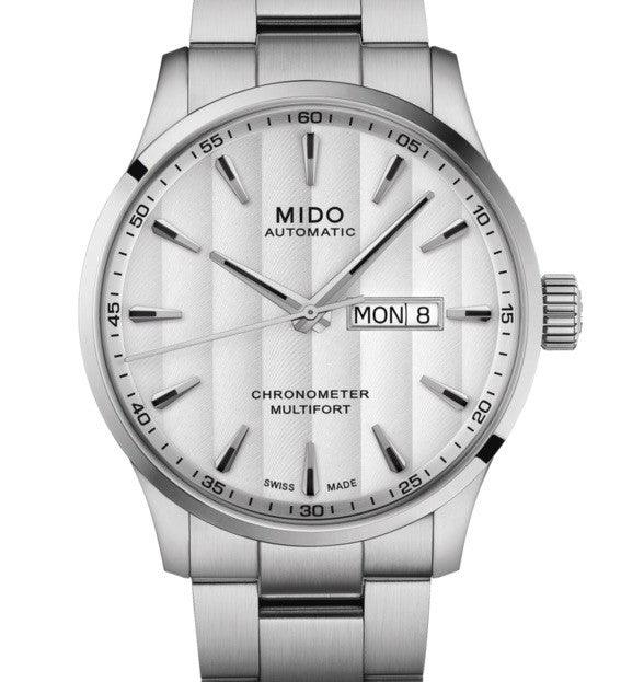 Mido Uhr Multifort Chronometer 1 COSC 42mm weiß automatisch Stahl M038.431.11.031.00