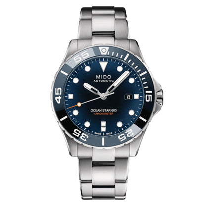 Mido Uhr Ocean Star 600 Chronometer COSC 43,5mm Blau Automatik Stahl M026.608.11.041.01