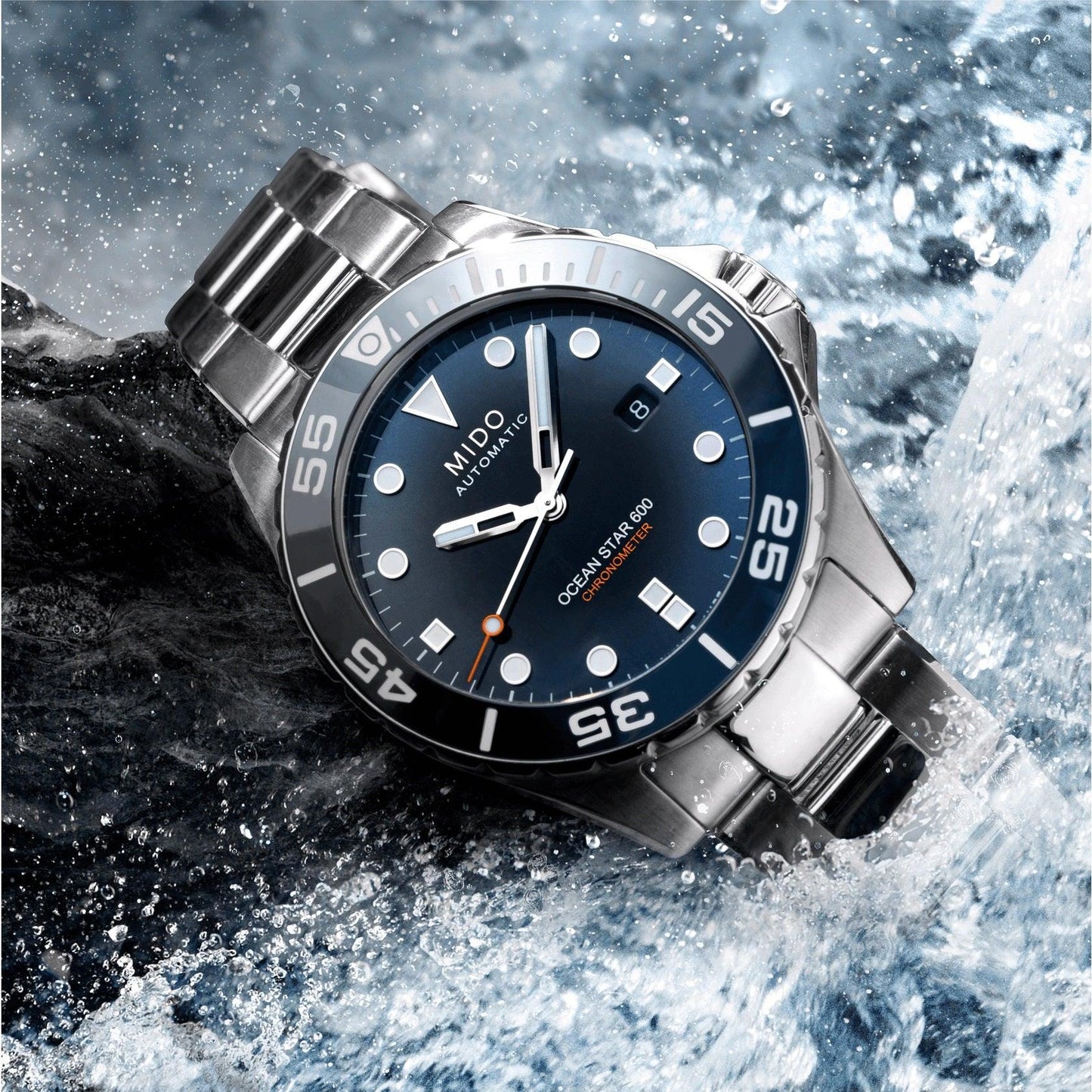 Mido Uhr Ocean Star 600 Chronometer COSC 43,5mm Blau Automatik Stahl M026.608.11.041.01
