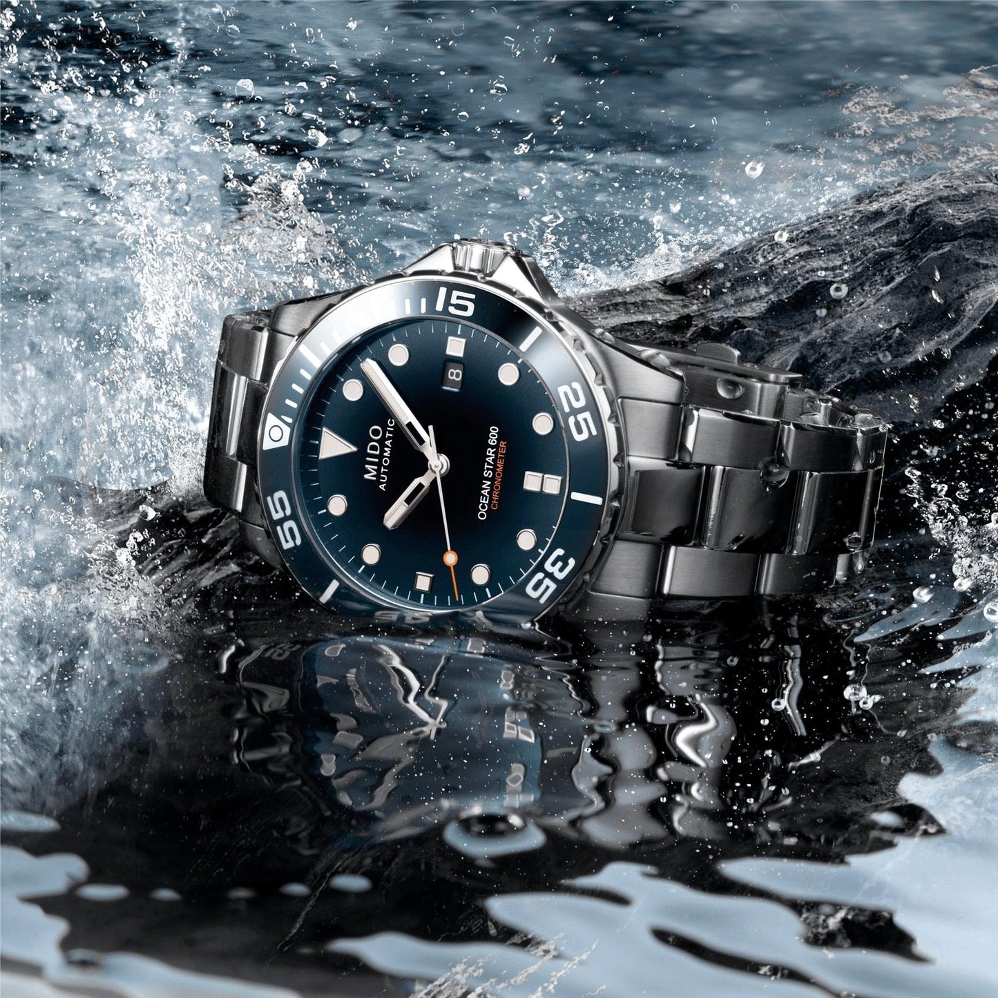 Mido Uhr Ocean Star 600 Chronometer COSC 43,5mm Blau Automatik Stahl M026.608.11.041.01