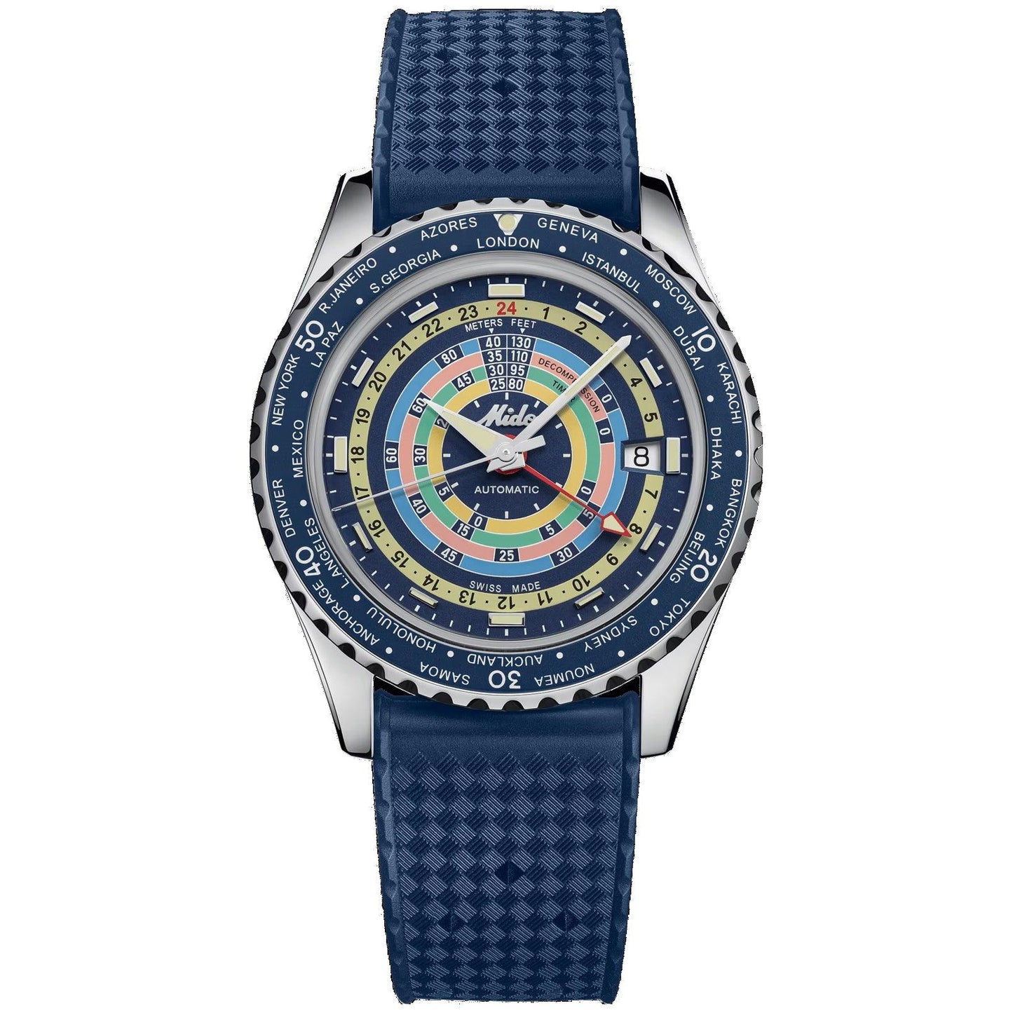 Mido Uhr Ocean Star Decompression Worldtimer Special Edition 40mm blau Automatik Stahl M026.829.17.041.00