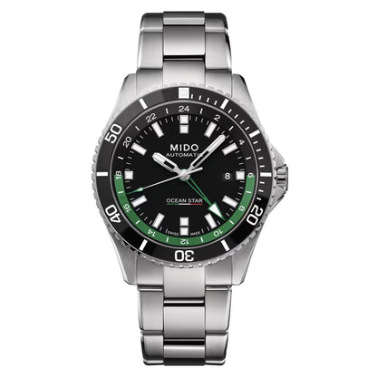 Mido Ocean Star GMT 44mm schwarze Automatikuhr Stahl Limited Edition 000/250 M026.629.11.051.03