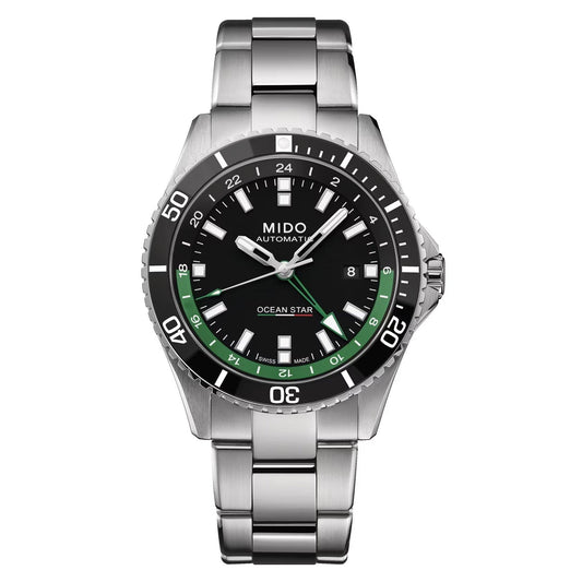 Mido Ocean Star GMT 44mm schwarze Automatikuhr Stahl Limited Edition 000/250 M026.629.11.051.03