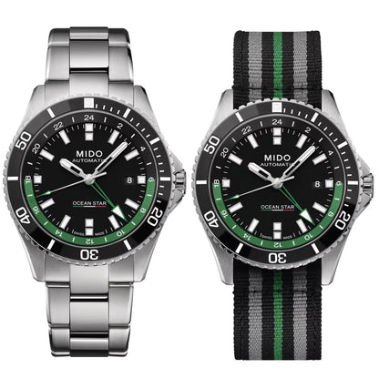 Mido Ocean Star GMT 44mm schwarze Automatikuhr Stahl Limited Edition 000/250 M026.629.11.051.03
