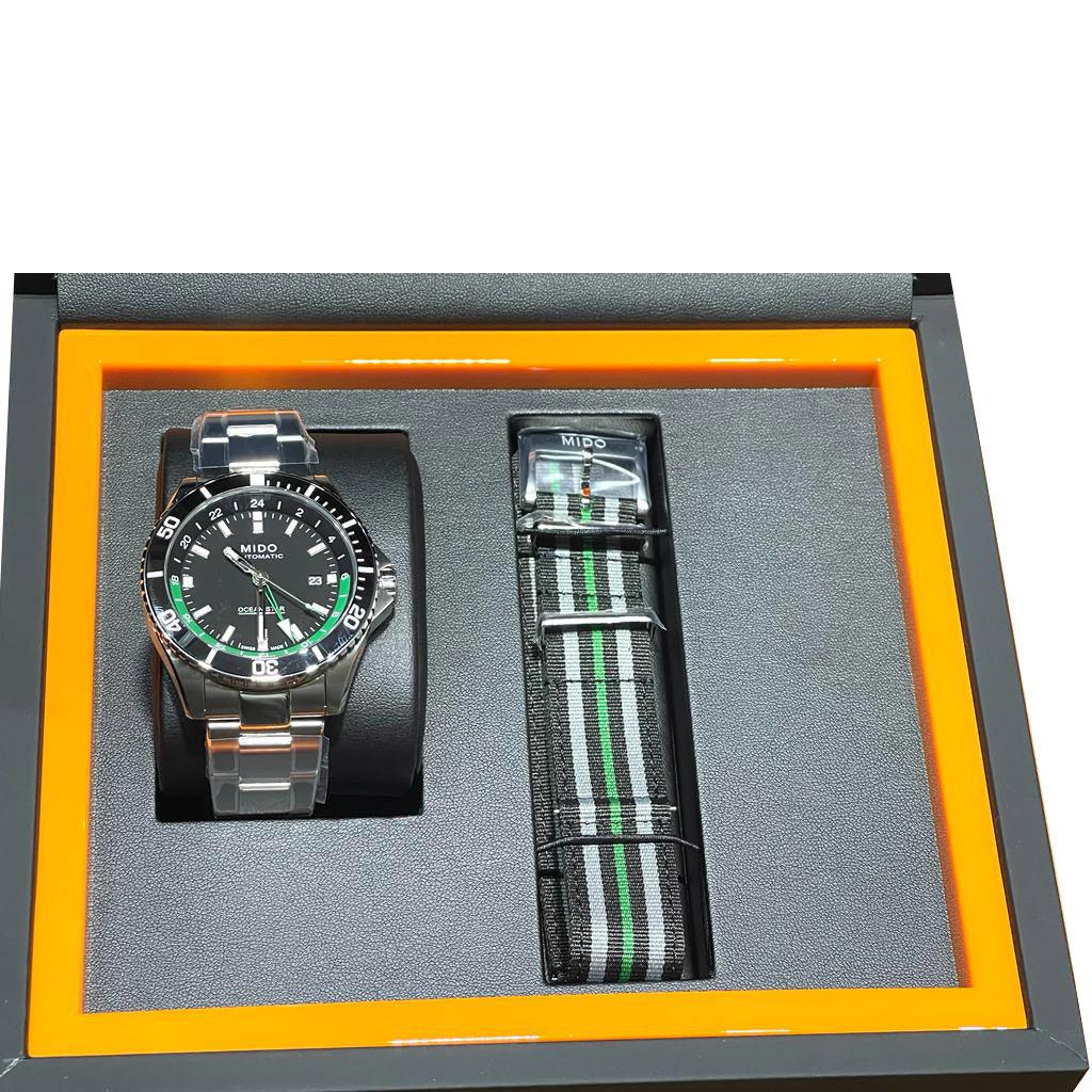Mido Ocean Star GMT 44mm schwarze Automatikuhr Stahl Limited Edition 000/250 M026.629.11.051.03