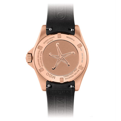 Mido Uhr Ocean Star Lady 36,5mm Schwarz Automatik Stahl PVD Roségold M026.207.37.056.00