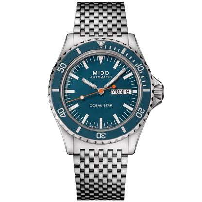 Mido Uhr Ocean Star Tribute blau 41mm Automatik Special Edition 75. Jubiläum Doppelarmband M026.830.11.041.00