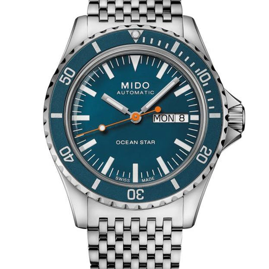 Mido Uhr Ocean Star Tribute blau 41mm Automatik Special Edition 75. Jubiläum Doppelarmband M026.830.11.041.00