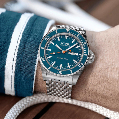 Mido Uhr Ocean Star Tribute blau 41mm Automatik Special Edition 75. Jubiläum Doppelarmband M026.830.11.041.00