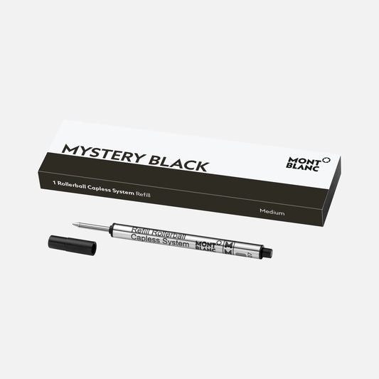 Montblanc 1 Rollerball-Mine Kappe-Loses System Medium Schwarz Mystery Black Spitze M 128242
