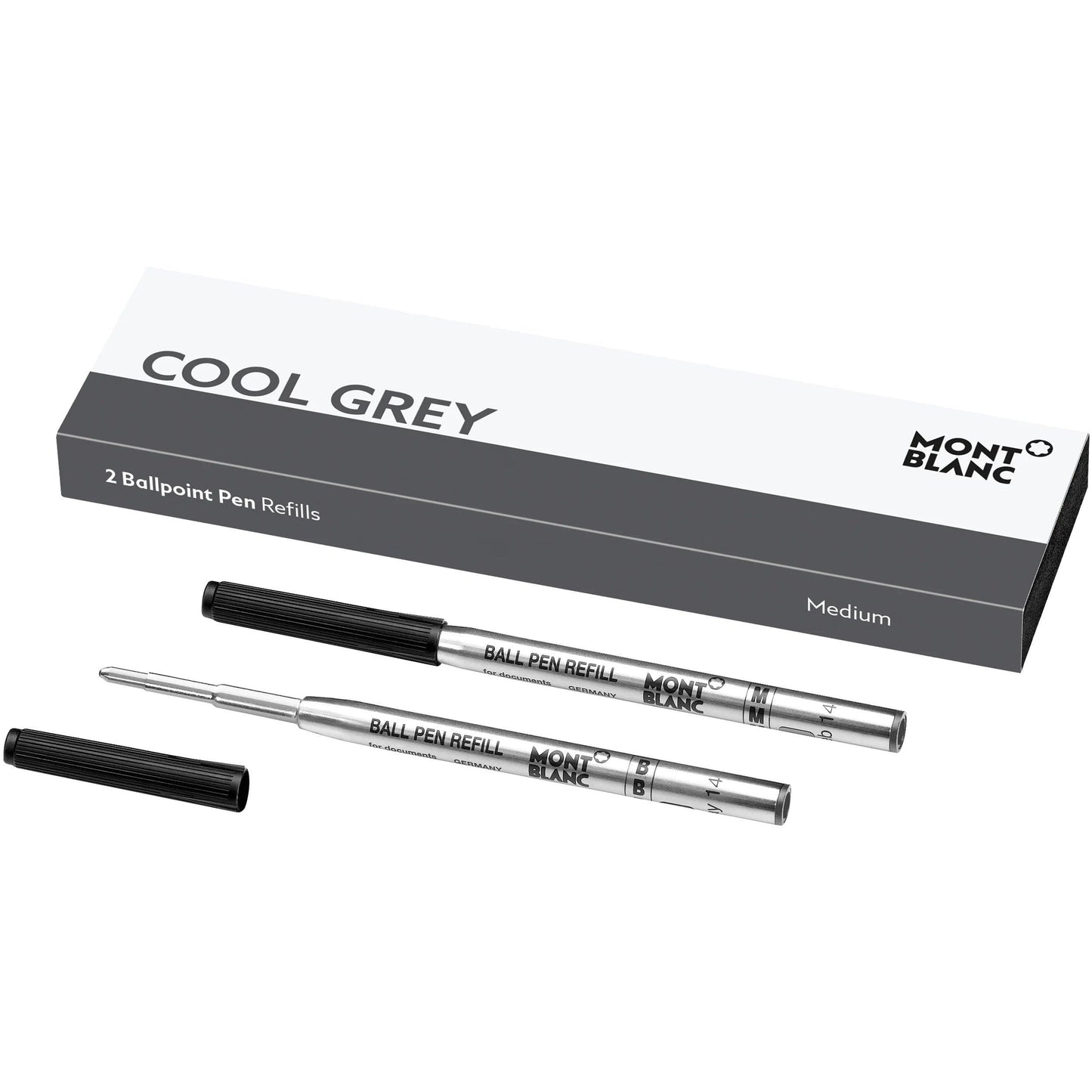Montblanc 2 Kugelschreiberminen (M) Cool Grey Grau 124519