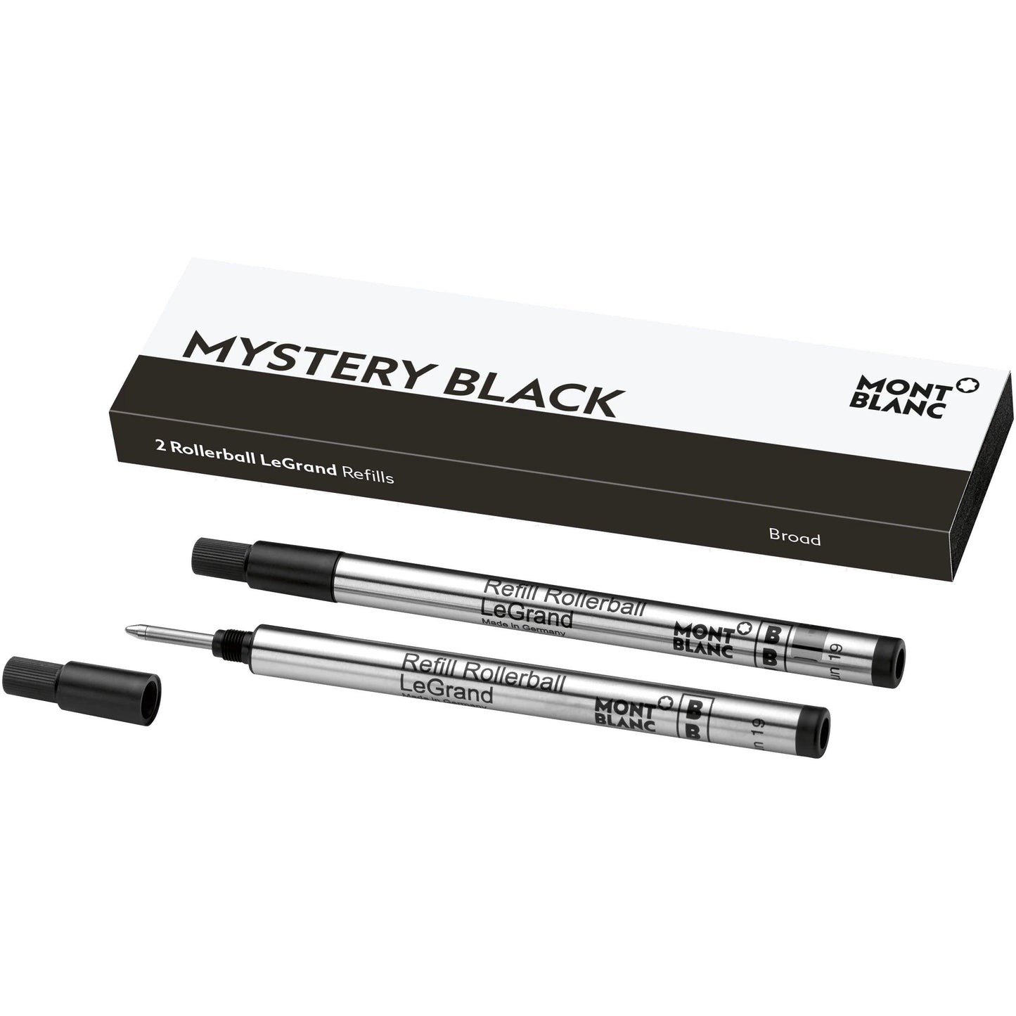 Montblanc 2 Rollerball-Minen LeGrand Broad Mystery Black Schwarz 128226