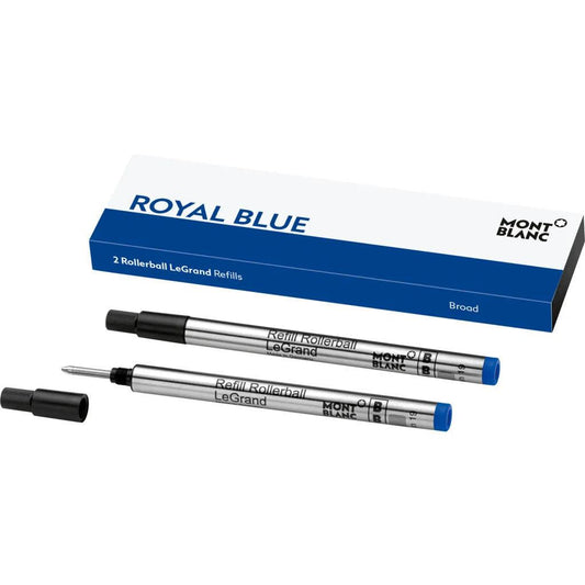 Montblanc 2 Nachfüllminen für Rollerball LeGrand Feder B Royal Blau 128229
