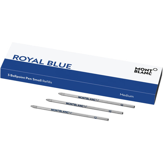 Montblanc 3 kleine Kugelschreiberminen Königsblau blau 128223