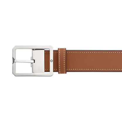 Montblanc Gürtel 35mm mit rechteckiger Schnalle aus Leder braun/grau wendbar größenverstellbar 131164