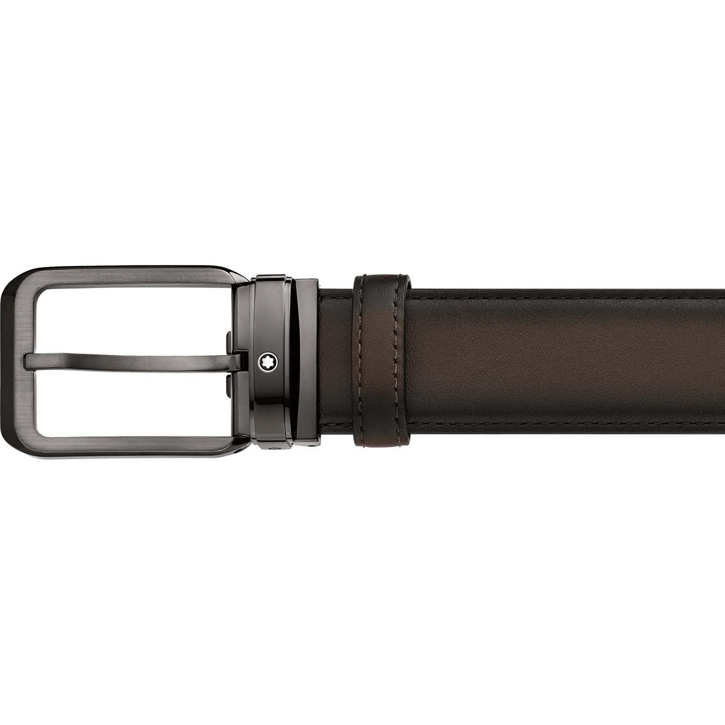 Montblanc Gürtel 35mm rechteckige Schnalle gefärbtes braunes Leder 129456