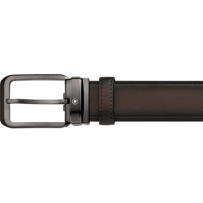 Montblanc Gürtel 35mm rechteckige Schnalle gefärbtes braunes Leder 129456