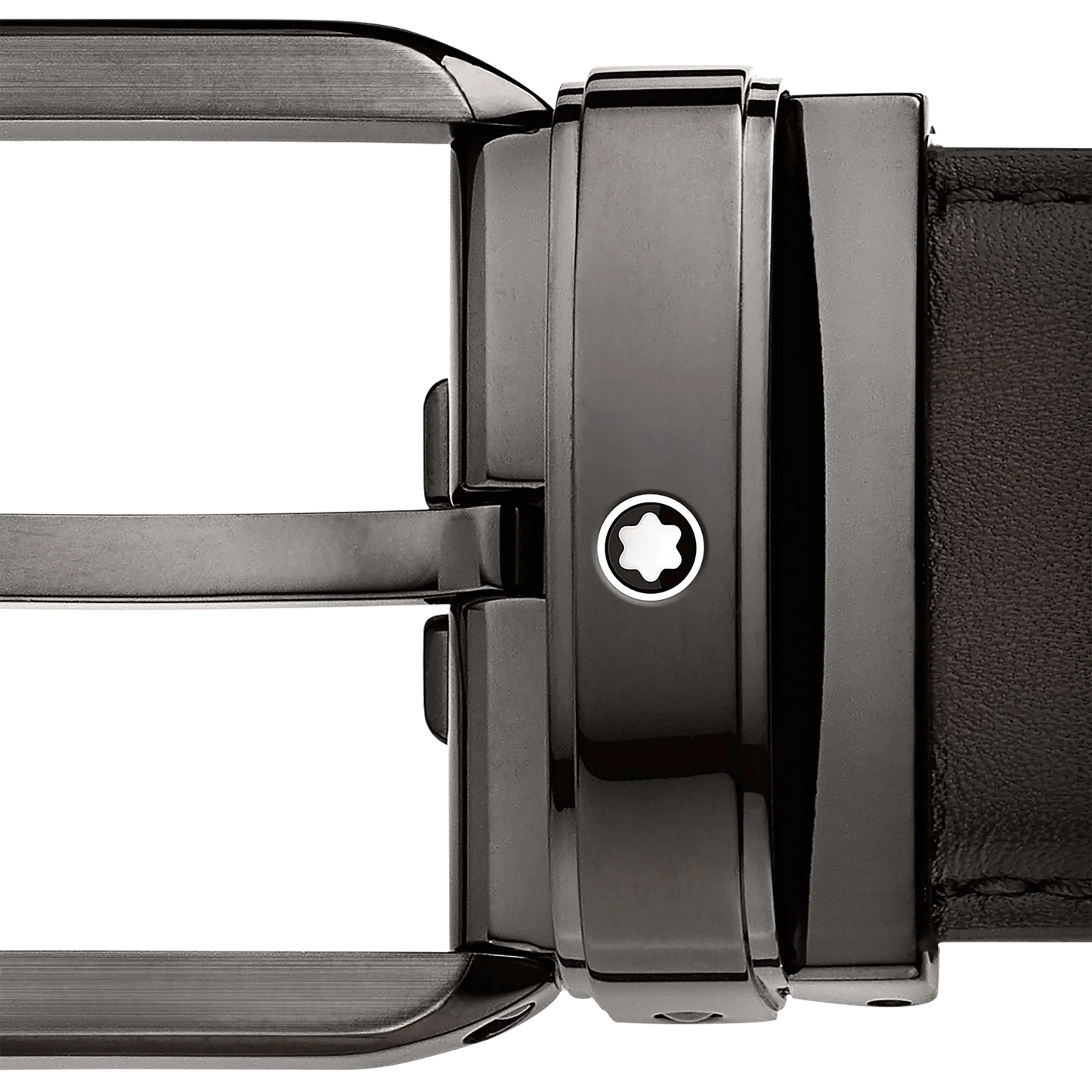 Montblanc Gürtel 35mm rechteckige Schnalle gefärbtes braunes Leder 129456