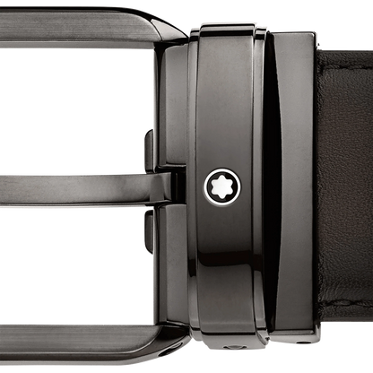 Montblanc Gürtel 35mm rechteckige Schnalle gefärbtes braunes Leder 129456