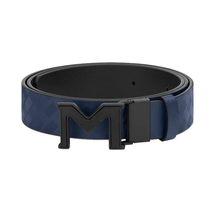 Montblanc Wendegürtel mit M-Extrem 3.0 Schnalle, glatt, blau/schwarz 198648
