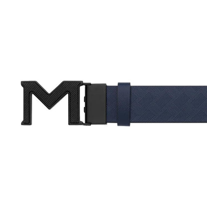 Montblanc Wendegürtel mit M-Extrem 3.0 Schnalle, glatt, blau/schwarz 198648