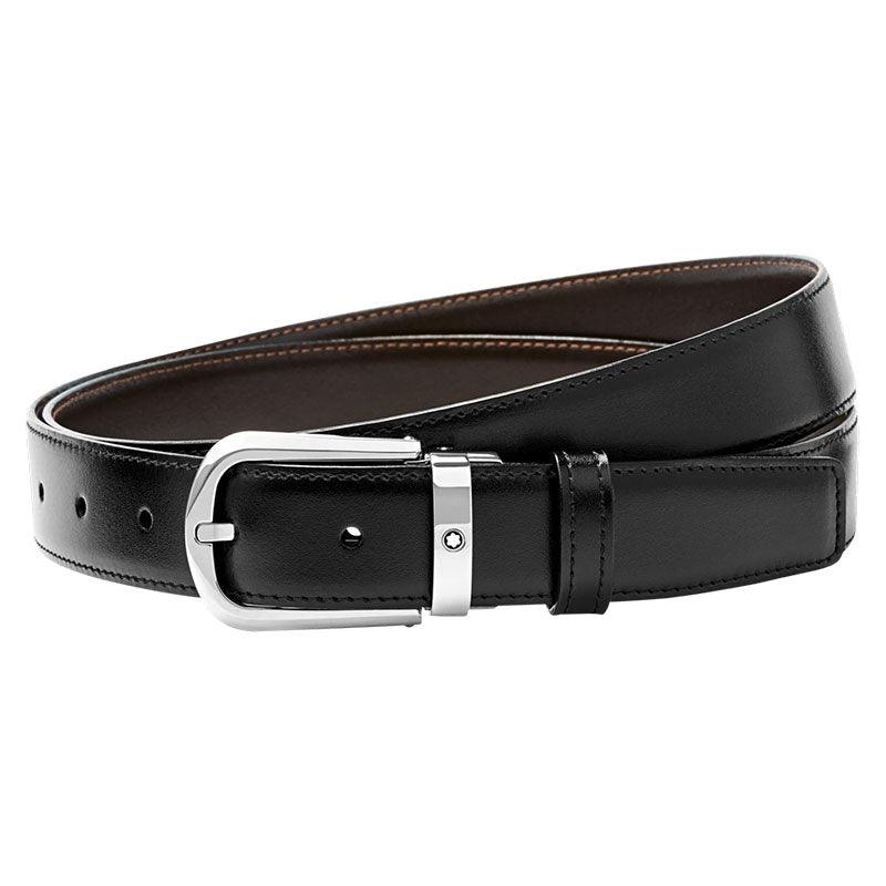 Montblanc Herrengürtel elegant schwarz/braun 30mm wendbar verstellbar 114412