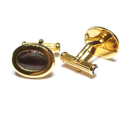 Montblanc Manschettenknöpfe Stahl PVD-Finish Gelbgold Perlmutt 6012