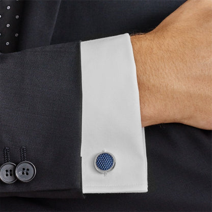 Montblanc Manschettenknöpfe Stahl Meisterstück blau 112904