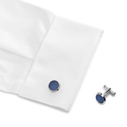 Montblanc Manschettenknöpfe Stahl Meisterstück blau 112904