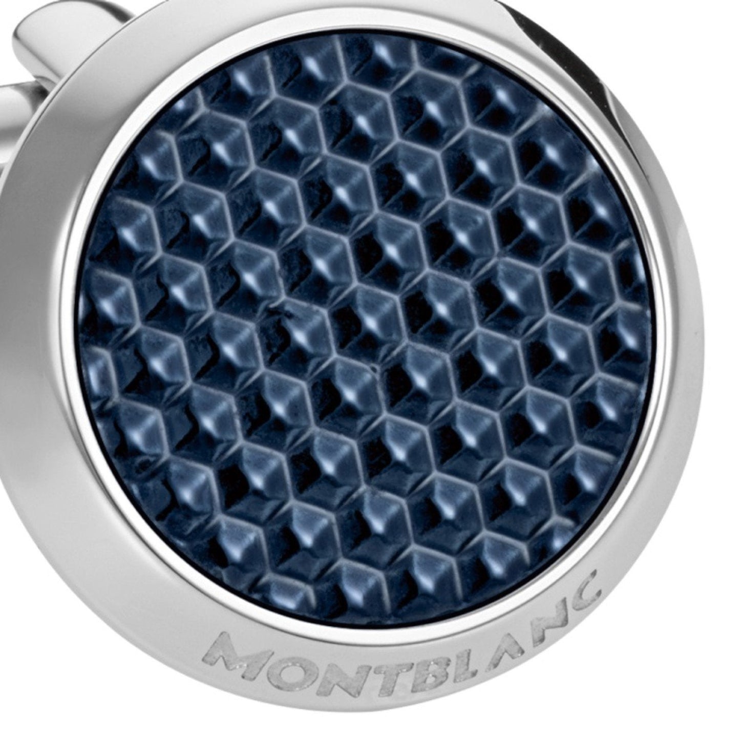 Montblanc Manschettenknöpfe Stahl Meisterstück blau 112904