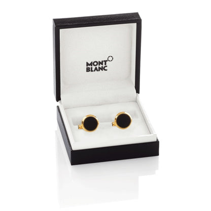 Montblanc Manschettenknöpfe Iconic Collection Stahl PVD Roségold-Finish Eliolith Blau 112908