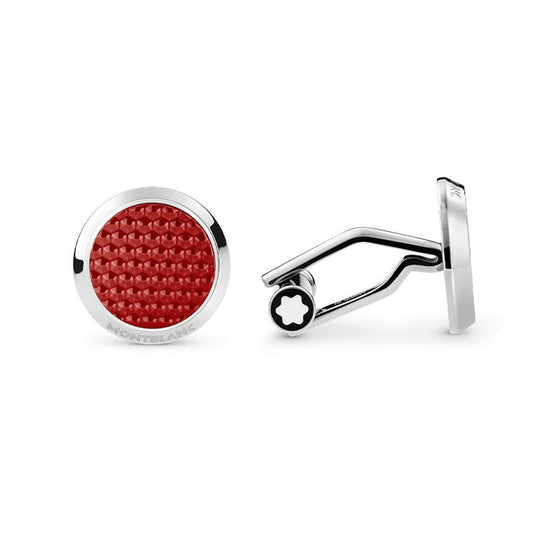 Montblanc Manschettenknöpfe Meisterstück Rot Stahl 130269