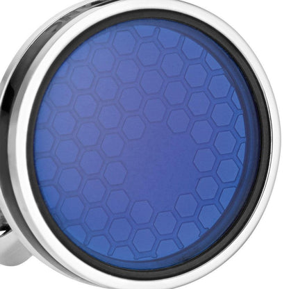 Montblanc Manschettenknöpfe Star Stahl Saphirglas blau 118602