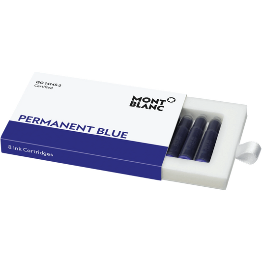 Montblanc Tintenpatronen 8 Stück Permanent Blue dokumentenecht blau 128208