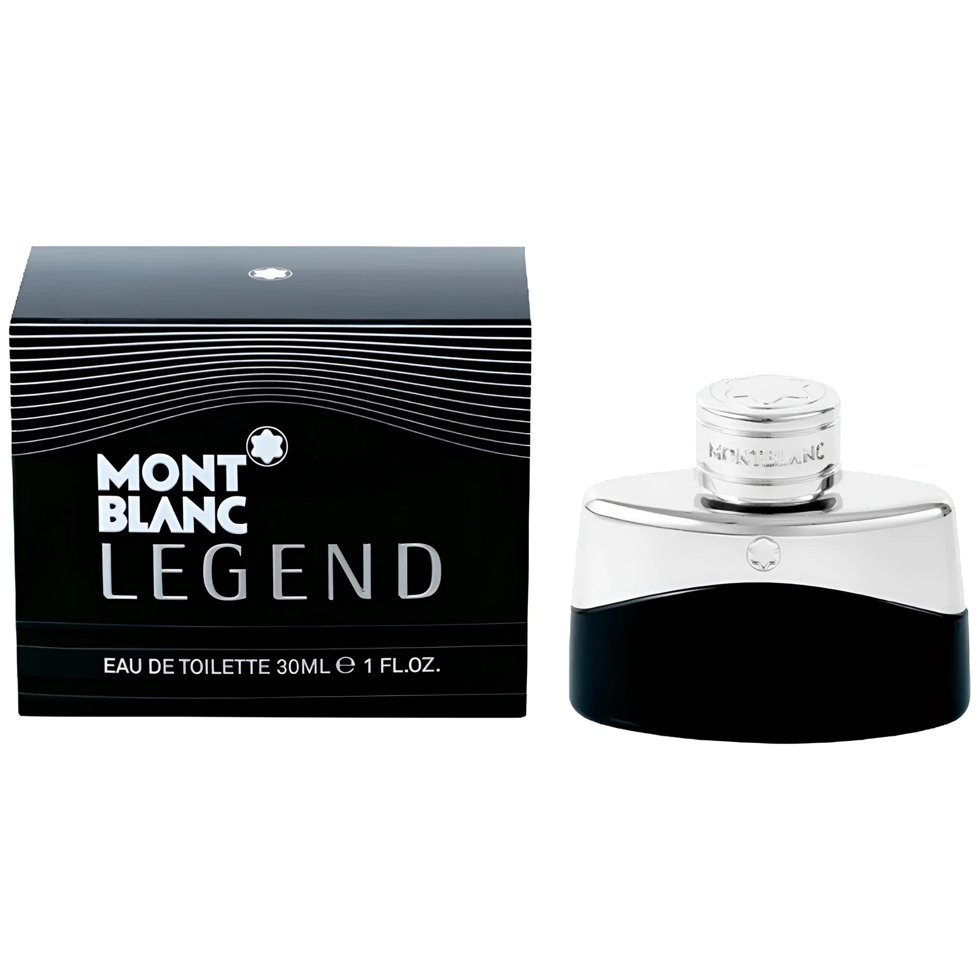 Montblanc legend eau de toilette 30ml in bottiglia elegante nero e argento con nota fruttate e confezione coordinata