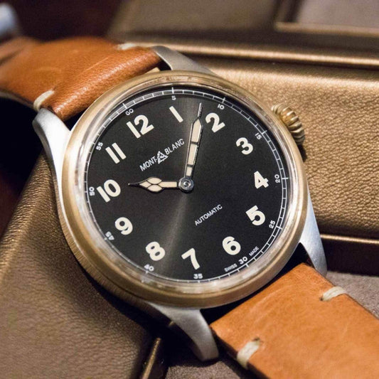 Montblanc Uhr 1858 Automatic 44mm schwarz Automatik Stahl und Bronze 116241