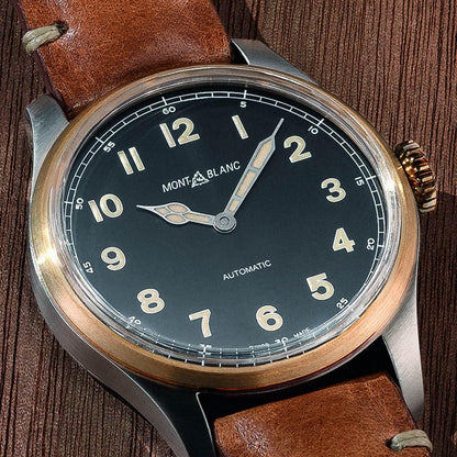 Montblanc Uhr 1858 Automatic 44mm schwarz Automatik Stahl und Bronze 116241