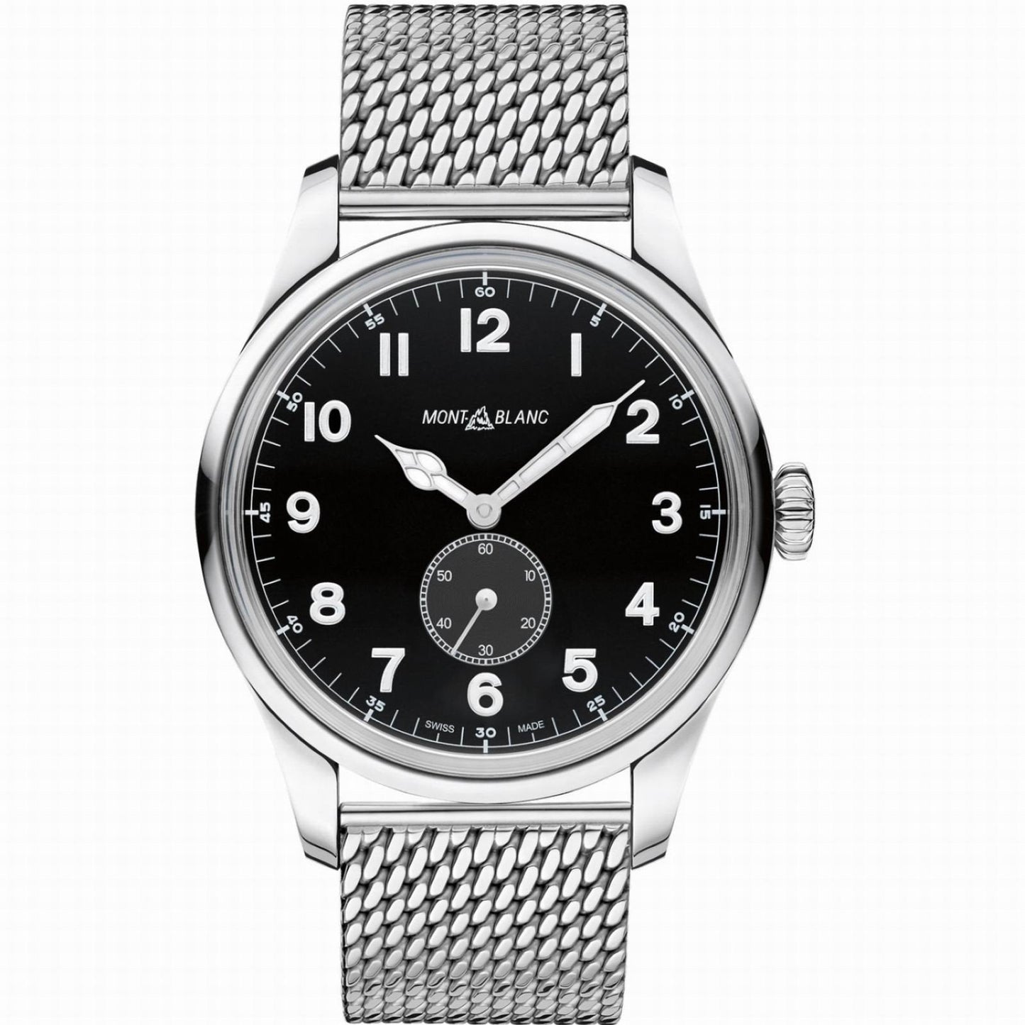 Montblanc Uhr 1858 Automatic Small Second 44mm schwarz Automatik Stahl 115074