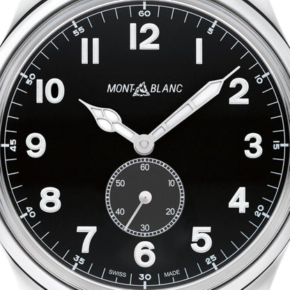 Montblanc Uhr 1858 Automatic Small Second 44mm schwarz Automatik Stahl 115074