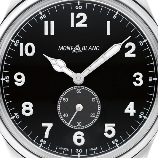 Montblanc Uhr 1858 Automatic Small Second 44mm schwarz Automatik Stahl 115074