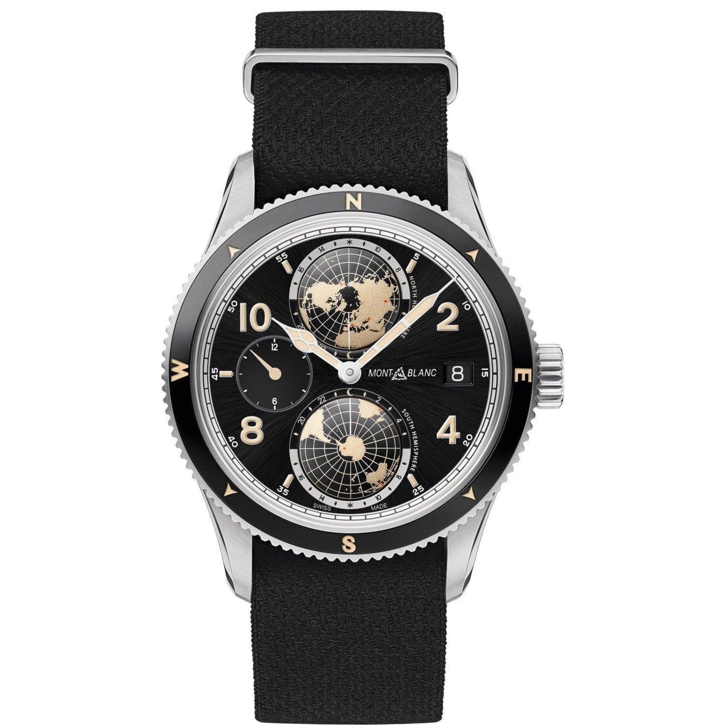 Montblanc Uhr 1858 Geosphere Automatic UTC 42mm schwarz Automatik Stahl 117837