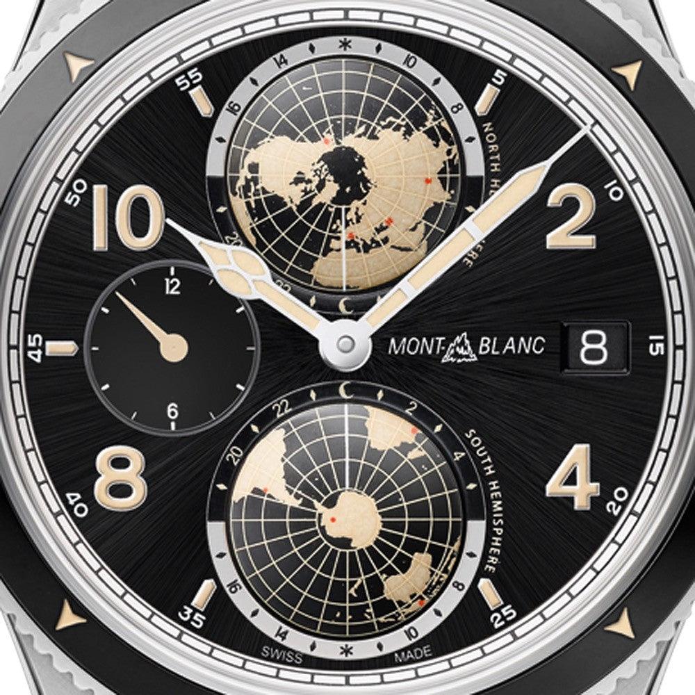 Montblanc Uhr 1858 Geosphere Automatic UTC 42mm schwarz Automatik Stahl 117837