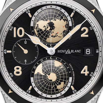 Montblanc Uhr 1858 Geosphere Automatic UTC 42mm schwarz Automatik Stahl 117837