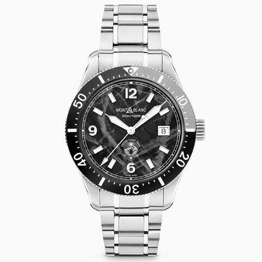 Montblanc Uhr 1858 Ice Sea Automatic Date 41mm schwarz Automatik Stahl 129371